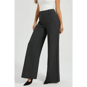 Betabrand Size L Petite Wide Leg Ponte Two-Pocket DPYP Dress Pant Yoga Pant Gray